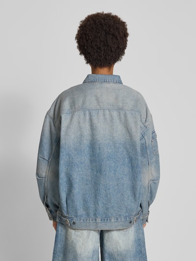 G-Star Raw Trucker Jacket mit Leistentaschen Modell 'Long Drifter' Hellblau 5