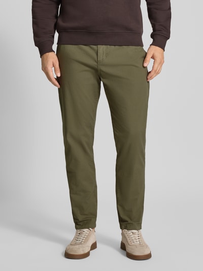 BOSS Orange Tapered fit chino van katoenmix Kaki - 4