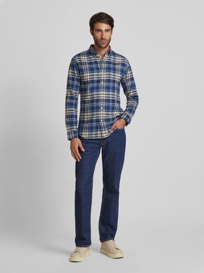 Jack & Jones Premium Slim fit vrijetijdsoverhemd met button-downkraag, model 'BLUNORRIS' Donkerblauw - 1