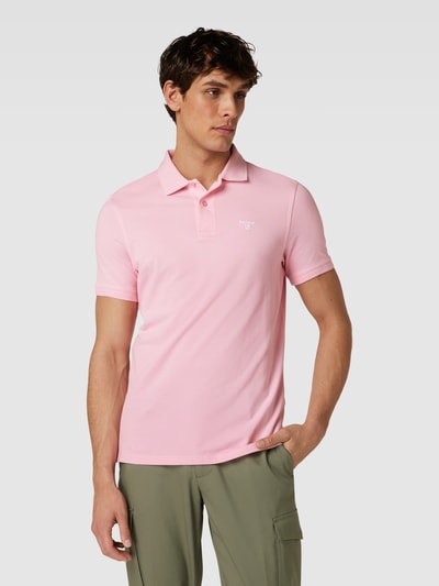 Barbour Slim fit poloshirt met labelstitching Felroze - 4