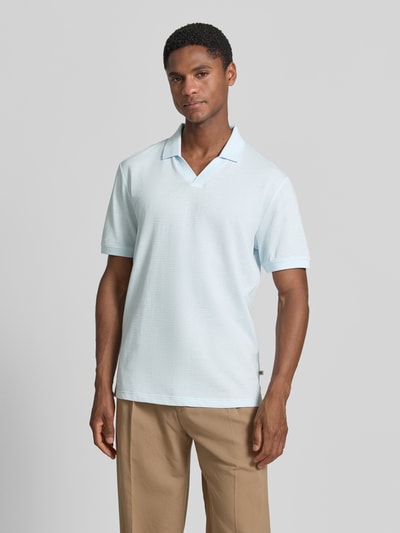 s.Oliver RED LABEL Regular Fit Poloshirt aus Baumwoll-Mix Hellblau 4