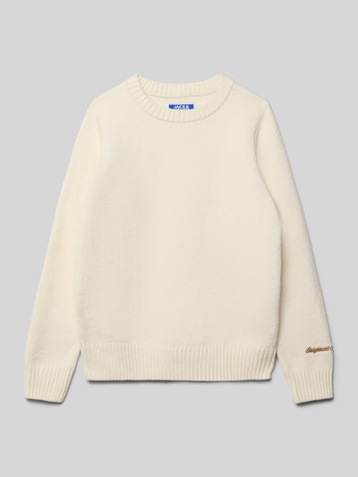 Jack & Jones Regular Fit Pullover in Strick-Optik Modell 'Jorno' Ecru 1