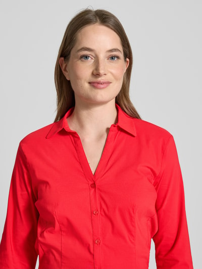 More & More Regular Fit Bluse mit V-Ausschnitt Rot 3