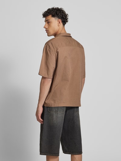 REVIEW Koszula casualowa z listwą guzikową Ziemisty brązowy 5