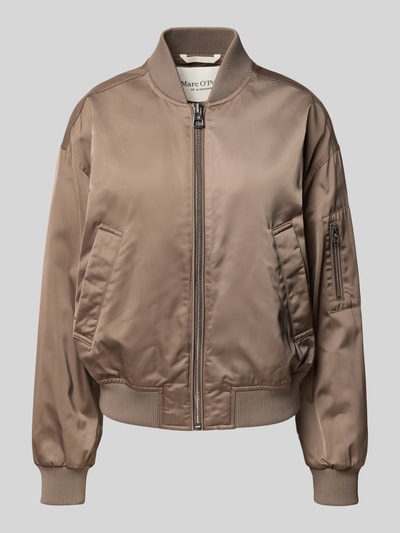 Produktfoto, Regular Fit Blouson mit College-Kragen von Marc O'Polo, efekt: jednolity kolor, satyna, hydrofobowy, wpuszczane kieszenie, kieszeń zapinana na zamek błyskawiczny na rękawie, splot twill
