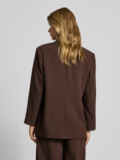 ONLY Relaxed fit lange blazer met 1-knoopssluiting, model 'LINDA-RAVEN LIFE' Donkerbruin - 5