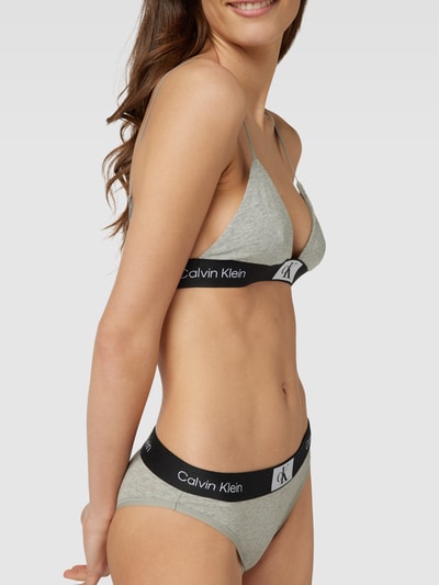 Calvin Klein Underwear Bralette met elastische band met logo Lichtgrijs gemêleerd - 3