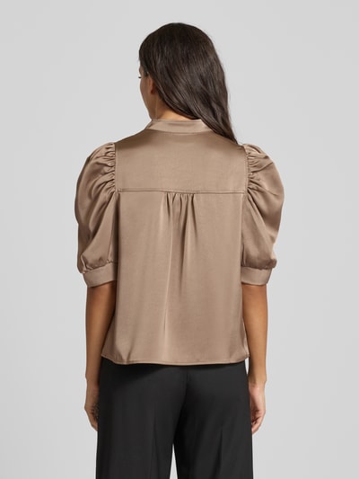 Neo Noir Regular Fit Blusenshirt mit Puffärmeln Modell 'Roella' Hellbraun 5