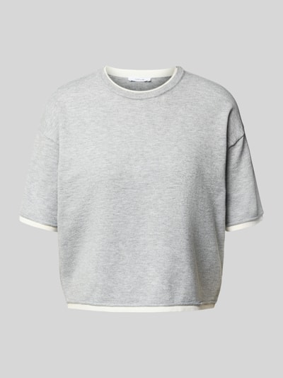 OPUS Strickshirt mit Viskose-Anteil und Rundhalsausschnitt Hellgrau 2