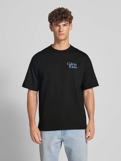 Calvin Klein Jeans T-shirt met labelstitching Zwart - 4