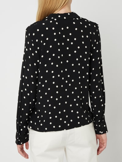 Jake*s Casual Blouse van crêpe met stippenmotief Zwart - 5