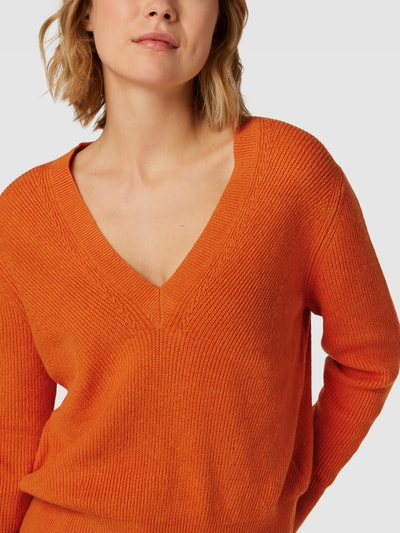 s.Oliver RED LABEL Strickpullover mit V-Ausschnitt Orange 3