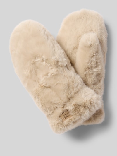 Kurt Beines Rękawiczki z detalem z logo damskie Beżowy 1