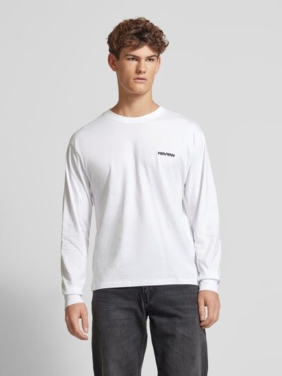 REVIEW Longsleeve mit Label-Print Weiss 4