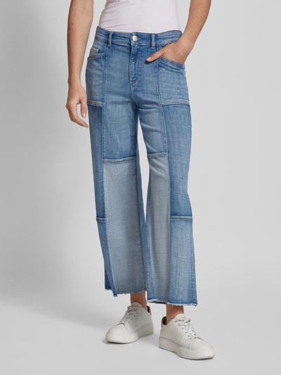 Marc Cain Jeans met wijd epijpen in patchworklook Blauw - 4