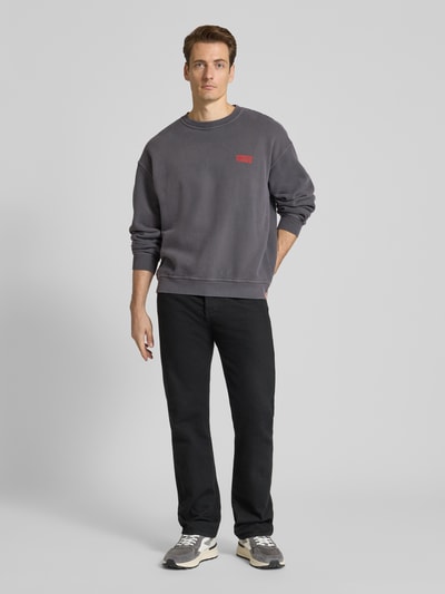 American Vintage Sweatshirt mit Label-Stitching Modell 'PLIZZY' Mittelgrau 1