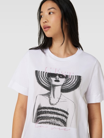 Rich & Royal T-Shirt mit Motiv- und Statement-Print Offwhite 3
