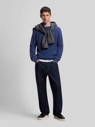 HUGO Blue Regular Fit Pullover mit Label-Patch Marine 1