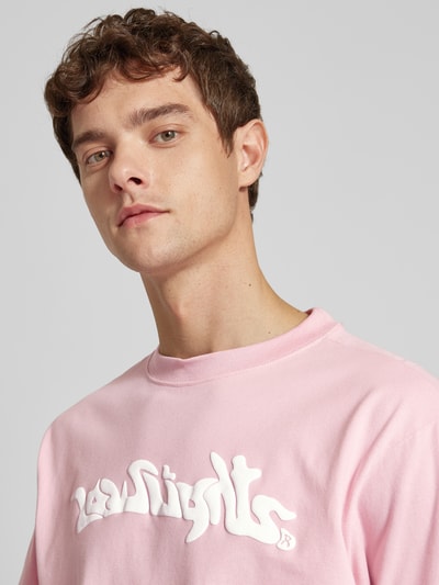 Low Lights Studios T-Shirt mit Label-Print Modell 'WARP' Pink 3