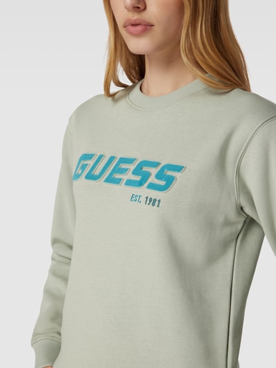 Guess Bluza z aplikacją z logo model ‘ALLANIS’ Miętowy 3