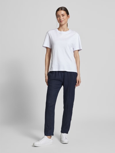 ZABAIONE Linnen broek met elastische band Marineblauw - 1