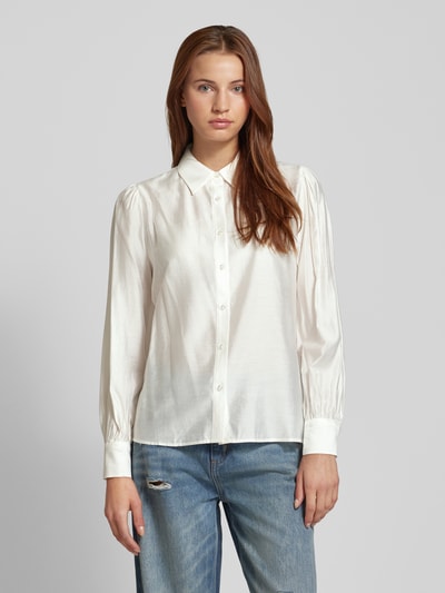 ICHI Regular fit blouse met platte kraag, model 'KARLANI' Offwhite - 4