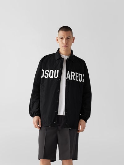 Dsquared2 Hemdjacke mit kontrastivem Label-Print Black 4