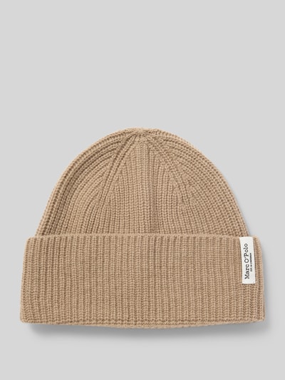 Productfoto, beige gebreide Mütze aus Woll-Mix van Marc O'Polo met grof ribbels, Dames Mütze van Marc O'Polo