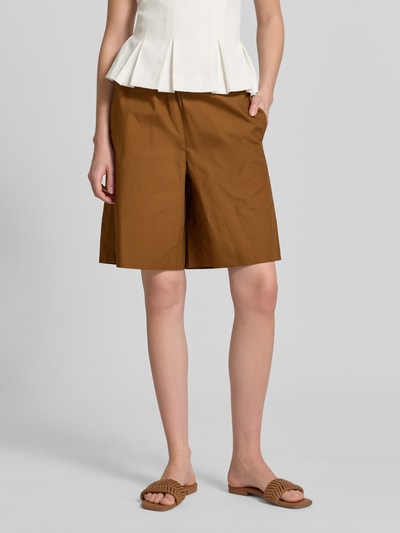 Rich & Royal Straight Fit Shorts mit elastischem Bund Cognac 4