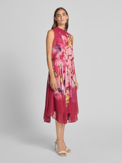 Vera Mont Cocktailkleid mit Stehkragen Dunkelrot 1