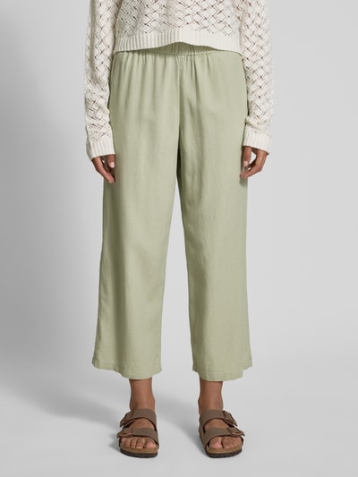 Only Kuloty o luźnym kroju z mieszanki wiskozy i lnu model ‘SOLVI-CARO’ Oliwkowy 4