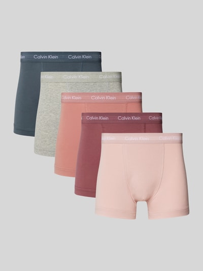 Calvin Klein Underwear Trunks mit elastischem Label-Bund im 5er-Pack Hellgrau 1