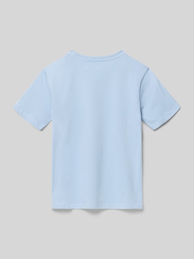 Produktfoto, Regular Fit T-Shirt aus reiner Baumwolle von Polo Ralph Lauren Teens, Kinder T-Shirt, Optik: Unifarben, Kurzarm, Rundhals, Materialverarbeitung: Jersey, glatte Struktur, hellblau