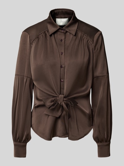 Neo Noir Bluzka koszulowa z listwą guzikową Ciemnobrązowy 2