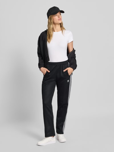 adidas Originals Stanik z elastycznym pasem i detalem z logo Czarny 1