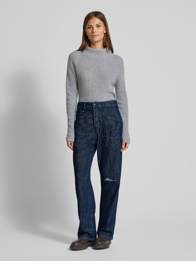 MAC Baggy Straight Fit Jeans im Used-Look Dunkelblau 1