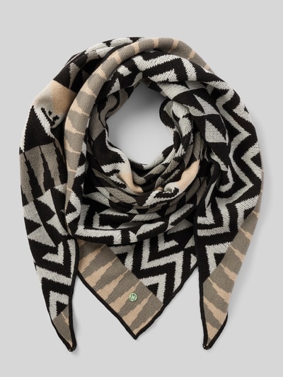 Codello Sjaal met wol, model 'Intarsien' Middengrijs - 1