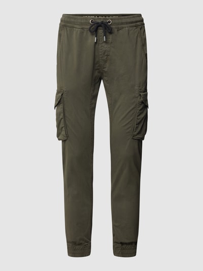 Alpha Industries Cargohose mit Label-Details Modell 'Twill' Black 2