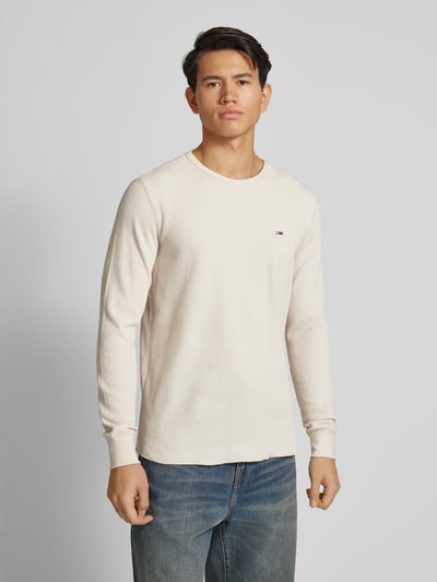 Tommy Jeans Longsleeve mit Label-Stitching Beige 4