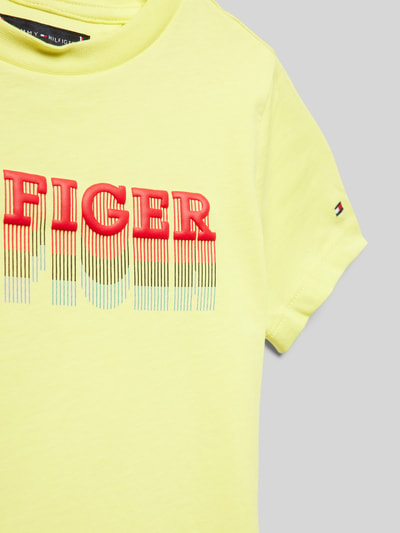 Tommy Hilfiger Teens T-shirt met labelprint, model 'FADE' Geel - 2