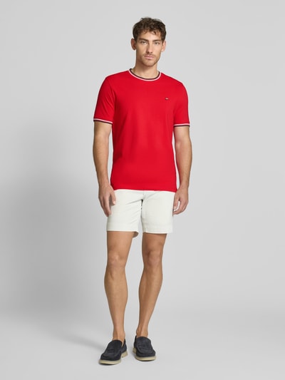 Christian Berg Men T-shirt met ribboorden Rood - 1