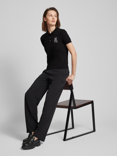 Lauren Ralph Lauren T-shirt in gebreide look, model 'NATRISSA' Zwart - 1