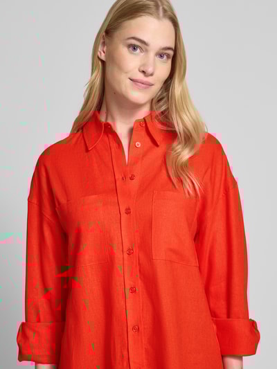 GUIDO MARIA KRETSCHMER WOMAN Regular Fit Leinenbluse mit Hemdblusenkragen Modell 'SHIRIN' Hellrot 3