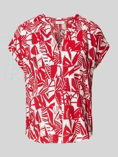 s.Oliver RED LABEL Relaxed Fit Blusenshirt aus Viskose-Mix Rot 2