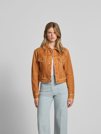 Rabanne Jeansjacke mit Knopfleiste Camel 4