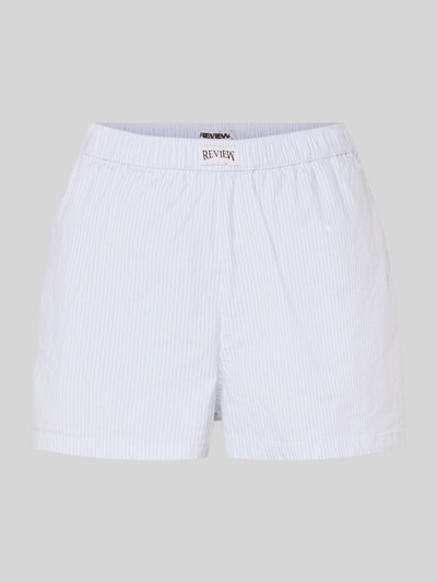 Review Korte broek met labeldetail Bleu - 2