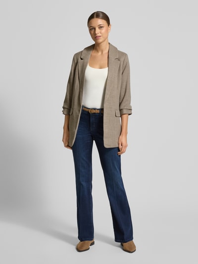 VERO MODA Slim Fit Longblazer mit Viskose-Anteil Modell 'FRIDA' Sand Melange 1