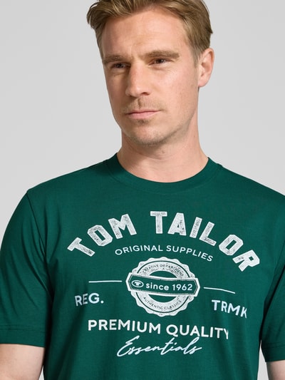 Tom Tailor Regular Fit T-Shirt aus reiner Baumwolle Dunkelgruen 3