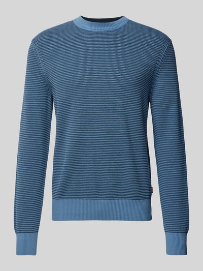 BOSS Orange Gebreide pullover met ronde hals, model 'Amercury' Rookblauw - 2