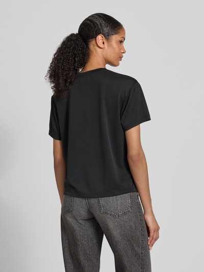 Jake*s Casual T-shirt met geribde ronde hals Zwart - 5